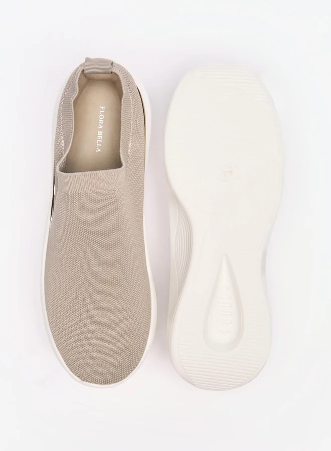 Flora Bella By Shoexpress Textured Slip-On Low Ankle Sneakers