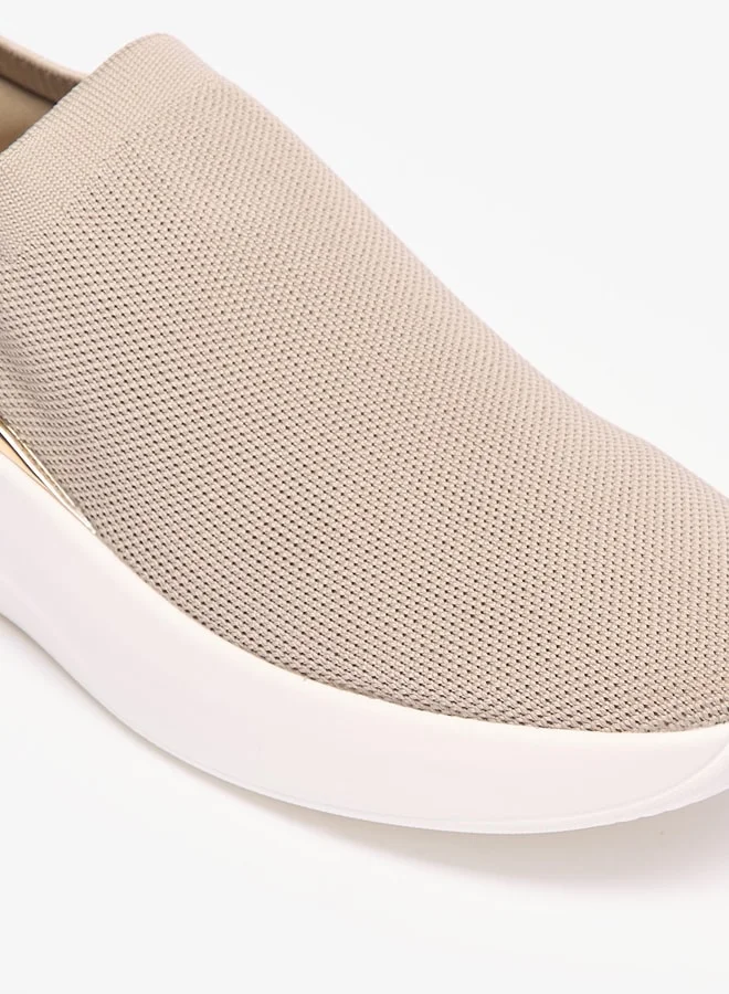 Flora Bella By Shoexpress Textured Slip-On Low Ankle Sneakers