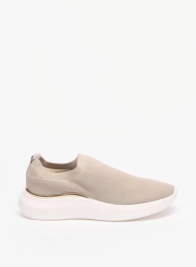 Flora Bella By Shoexpress Textured Slip-On Low Ankle Sneakers