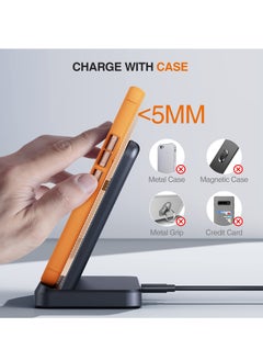 KASTWAVE Wireless Charging Station for Samsung 3 in 1 Wireless Charger for Galaxy Watch 4/3/Active 2/1 Compatible with Samsung S22 Ultra S21 S20 Note20 Z Flip 4/3 Z Fold Galaxy Buds, Black  - Image 4