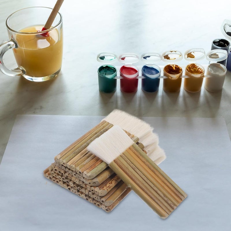 6pcs Portable Sheep Hair Paint Brushes with Wooden Handles for Watercolor Oil Painting Blending Brush for DIY Art Smooth Grip and Dense Bristles - Image 3