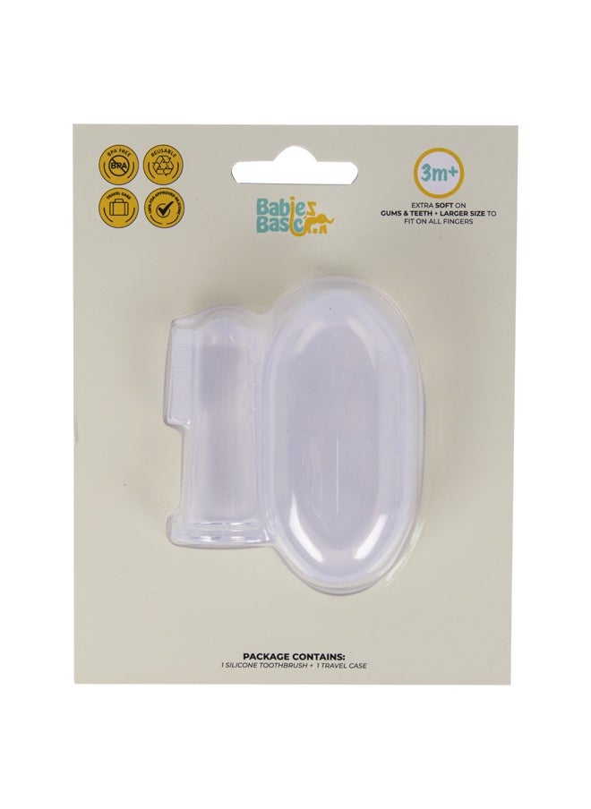 Babies Basic Toothbrush With Travel Case For Babies - Clear Silicone Toothbrush  - Image 1
