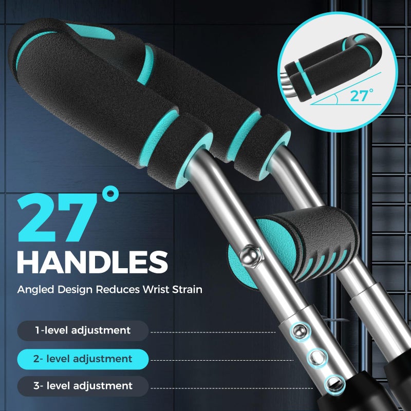 RENRUI معدات تمرين الصدر RENRUI Twister Arm Trainer للرجال والنساء، مقاومة قابلة للتعديل 5 (40-130 رطل) مدرب قوة في المنزل مع مقHandles مضادة للانزلاق وحقيبة حمل (أزرق وفضي) - Image 2