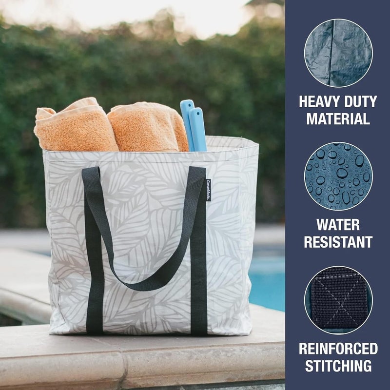 CleverMade Tall Frakta Reusable Grocery Tote - 42L - Pack of 2 - Transparent - Collapsible Storage Shopping Organizer - Heavy Duty Utility Bag Home - Image 4