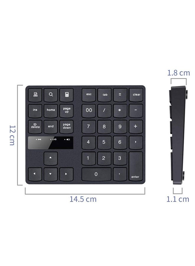 Numeric Keypad, Ultra-Silent 35-Keys, USB Rechargeable, For Macbook/Android/Windows, Black - Image 2