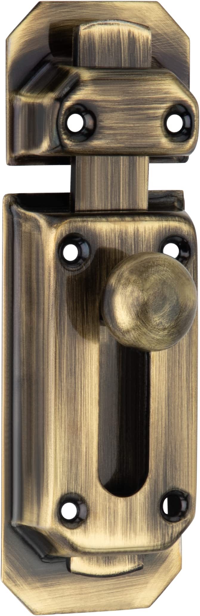 SARDAR KD 5" Antique Iron Baby Latch| Bathroom Door Handle| Keyless Handle Bathroom| Tower Bolt for Bathroom| Push to Close Latch (with Door Latch) - Image 4