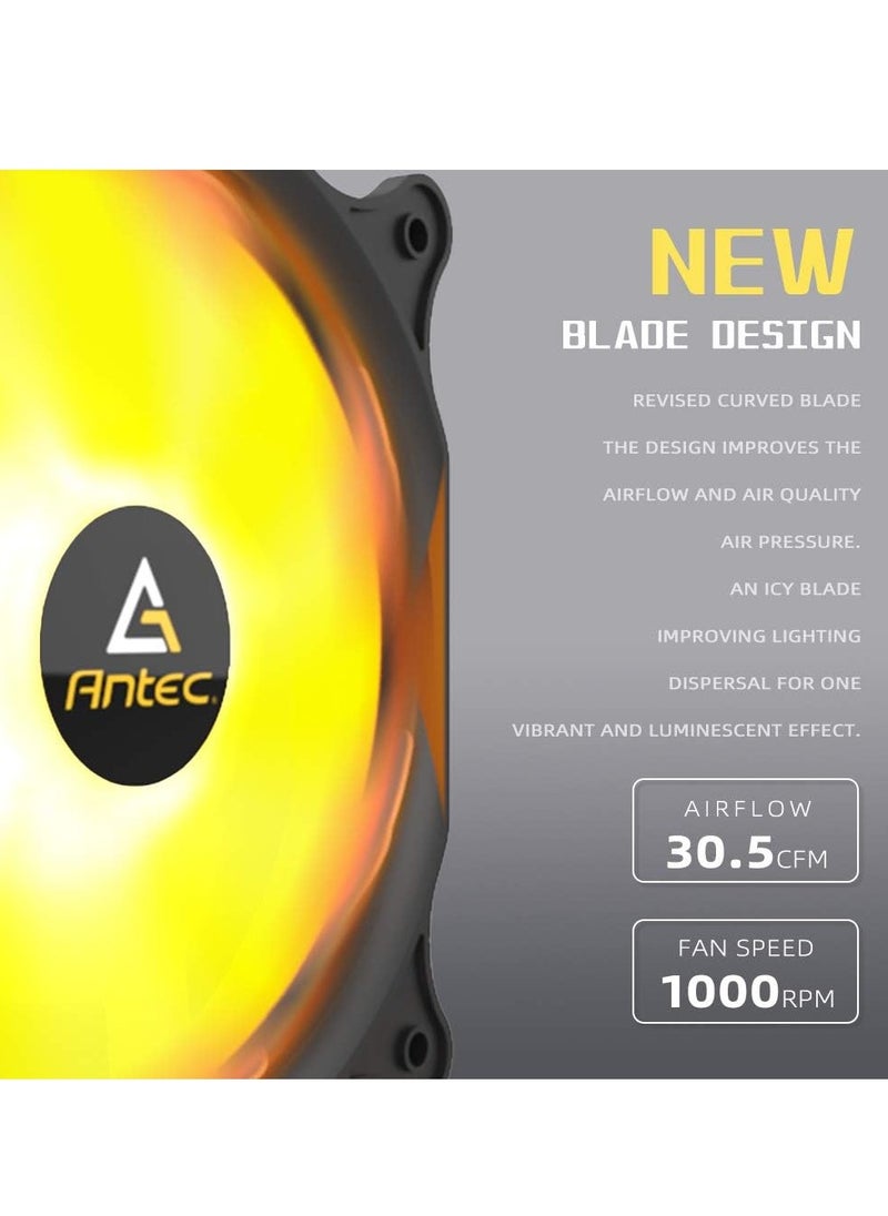 ANTEC - 120mm Case Fan, RGB Case Fans, Single RGB Fans, PC Fan, 4-PIN RGB, F12 Series with Advanced Lighting Effects and PWM Control - Image 1