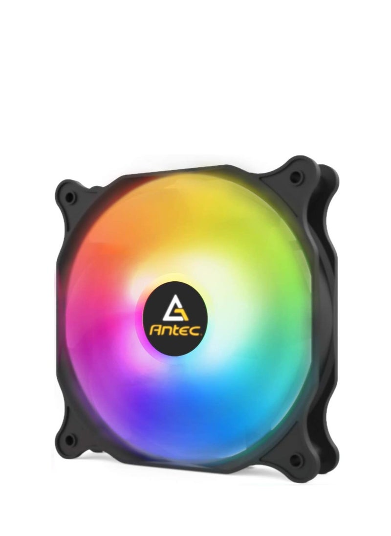 ANTEC - 120mm Case Fan, RGB Case Fans, Single RGB Fans, PC Fan, 4-PIN RGB, F12 Series with Advanced Lighting Effects and PWM Control - Image 1