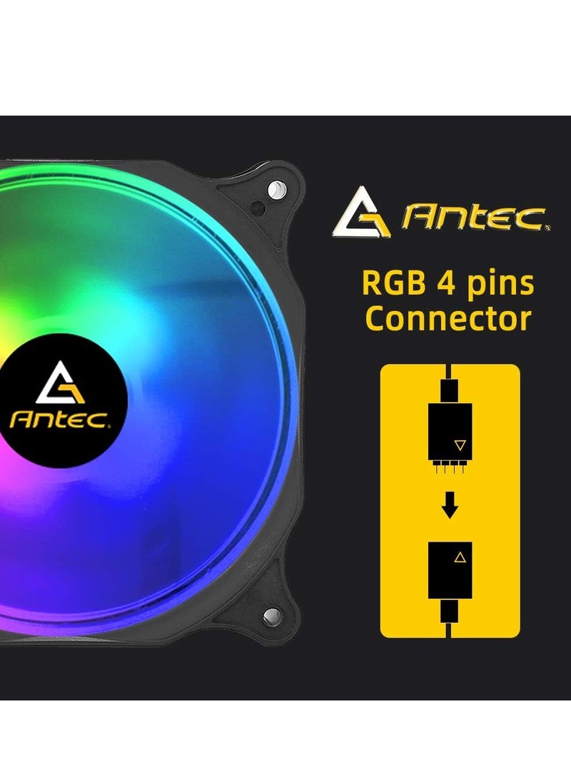 ANTEC - 120mm Case Fan, RGB Case Fans, Single RGB Fans, PC Fan, 4-PIN RGB, F12 Series with Advanced Lighting Effects and PWM Control - Image 1