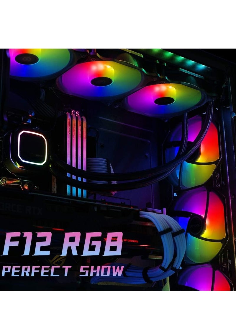 ANTEC - 120mm Case Fan, RGB Case Fans, Single RGB Fans, PC Fan, 4-PIN RGB, F12 Series with Advanced Lighting Effects and PWM Control - Image 1