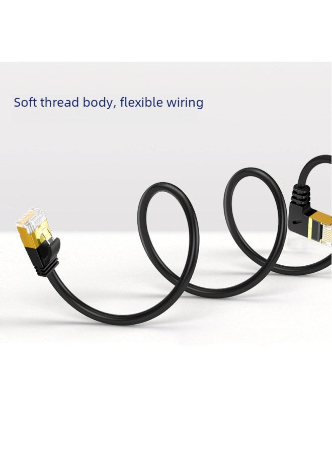 Generic Class 7 Network Cable Elbow 10 Trillion Double Shielded Twisted Pair Household Pure Copper High-speed Class 6 Network Finished Fine Wire Network Cable-Color:Right Bend-Line Length:3 M  - Image 5