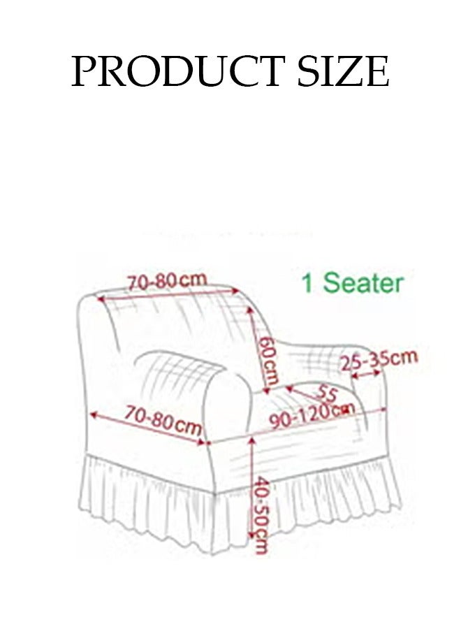 إسكدنيا Loveseat Slipcover 1 Piece for 2 Cushion Couch Sofa Cover with Skirt, Durable Washable High Elastic Stretchable, Easy Fit Universal Furniture Protector (2 Seater, Gray) - Image 5