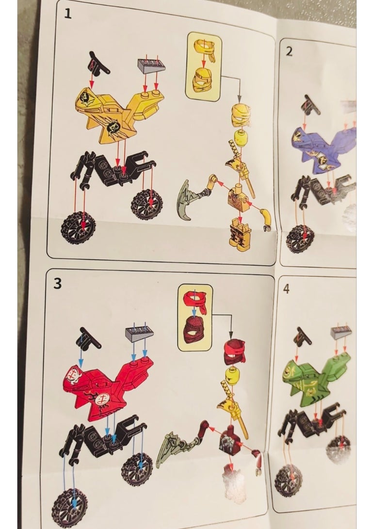 8 Sets of Multicolor Building Bricks with Motorcycles for Boys and Adults - Image 2