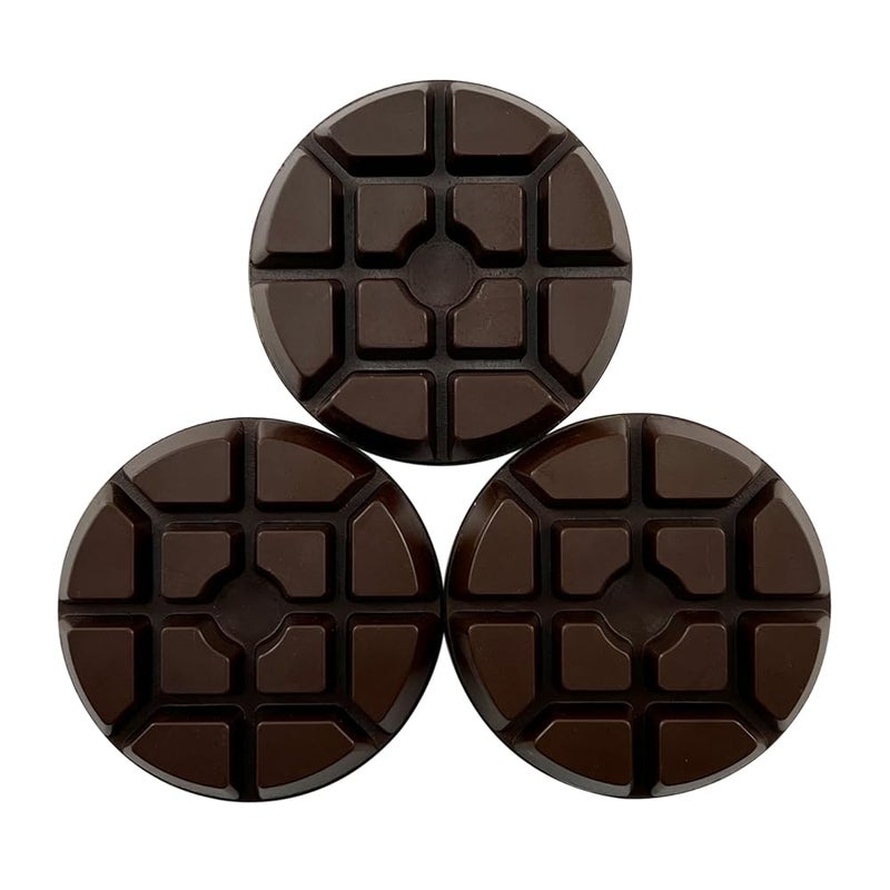 3" Resin Bond Diamond Polishing Pads, Dark Resin, Set of 3, Dry or Wet, #100 Grit