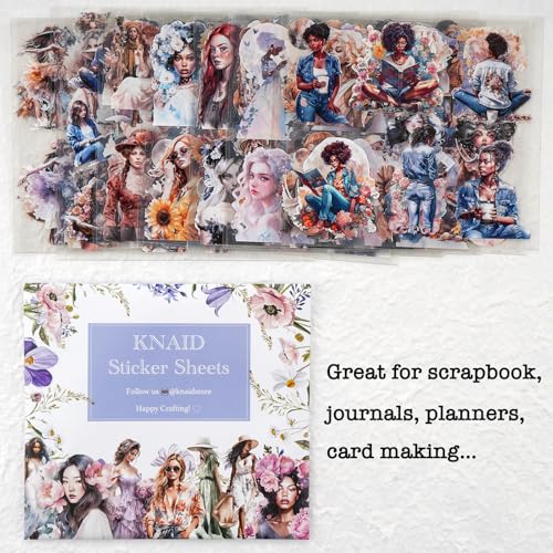 Knaid People Scrapbook Sticker Set (30 Sheets, 236 Assorted Pieces) - Journaling Scrapbooking Stickers Planner Sticker Dolls with Diverse Girls & Women for Junk Journal Supplies Laptops Water Bottles - Image 4
