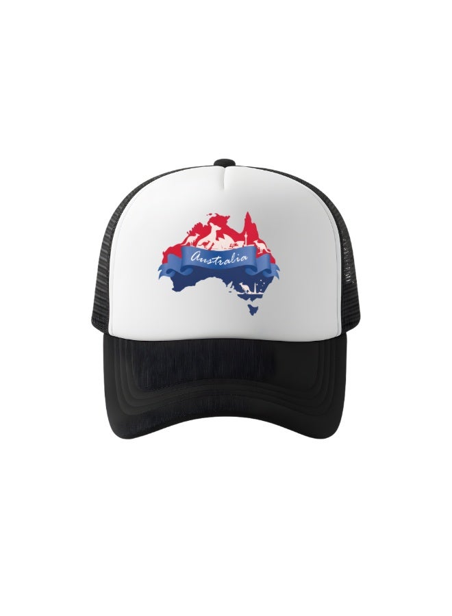 PRINTSHOP4ME Australia Mesh Cap With Plastic Closure For Men And Women–Perfect For Sports,Outdoor Activities And Casual Wear–Great Gift For Sports Fans And Events - Image 1