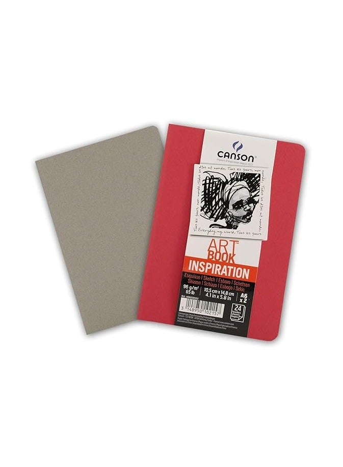 CANSON Canson ART BOOK Inspiration -Red+Grey-A6-96g-24paper - Image 1