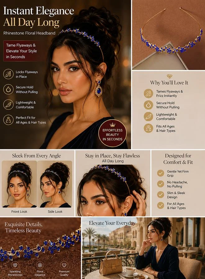 تايك تو Rhinestone Plum Headband