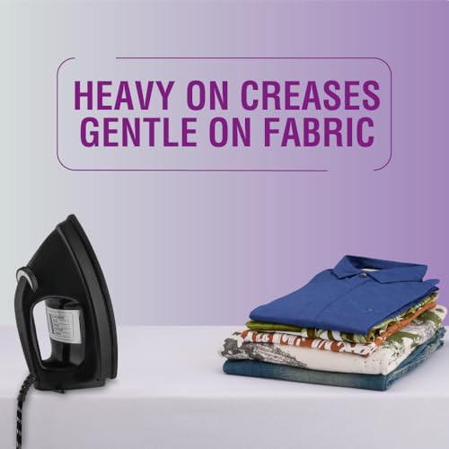 USHA EI 3710 Primora 2 KG Heavy Weight Dry Iron| 1100W| Non-stick Dual Coated Sole Plate For Easy Gliding & Long Life| 1.8 m Long Cord| Dual Layer Safety | 2 Years Warranty - Image 2