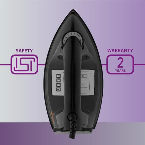 USHA EI 3710 Primora 2 KG Heavy Weight Dry Iron| 1100W| Non-stick Dual Coated Sole Plate For Easy Gliding & Long Life| 1.8 m Long Cord| Dual Layer Safety | 2 Years Warranty - Image 3