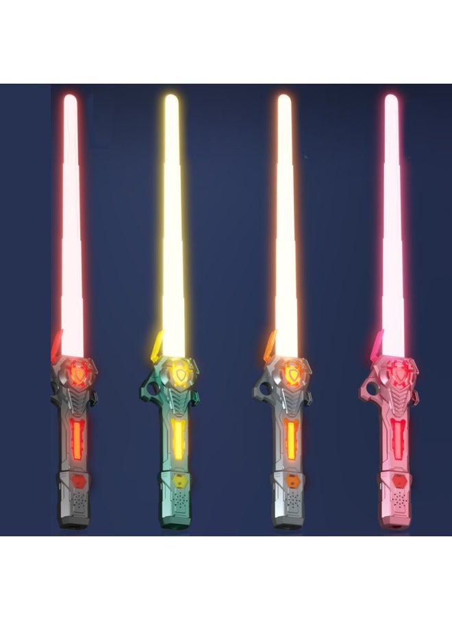null - 16 Color Retractable Lightsaber Star Wars Laser Sword Kids Toy Luminous Boy Glow Stick Cross Border Flash Sword-Color:High-quality Alloy [second-generation Rechargeable Version] Two-in-one Silver Gravity Sensing Sound Effect - - Image 1