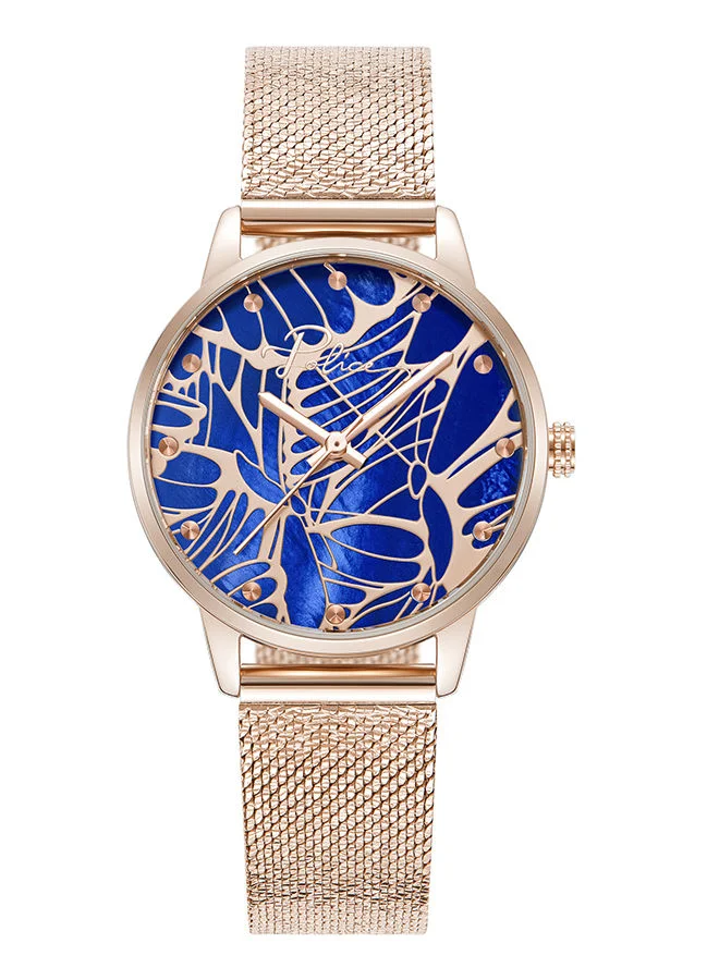 بوليس Womens Camii Stainless Steel Analog Wrist Watch PEWLG2229005 34mm Gold Plated