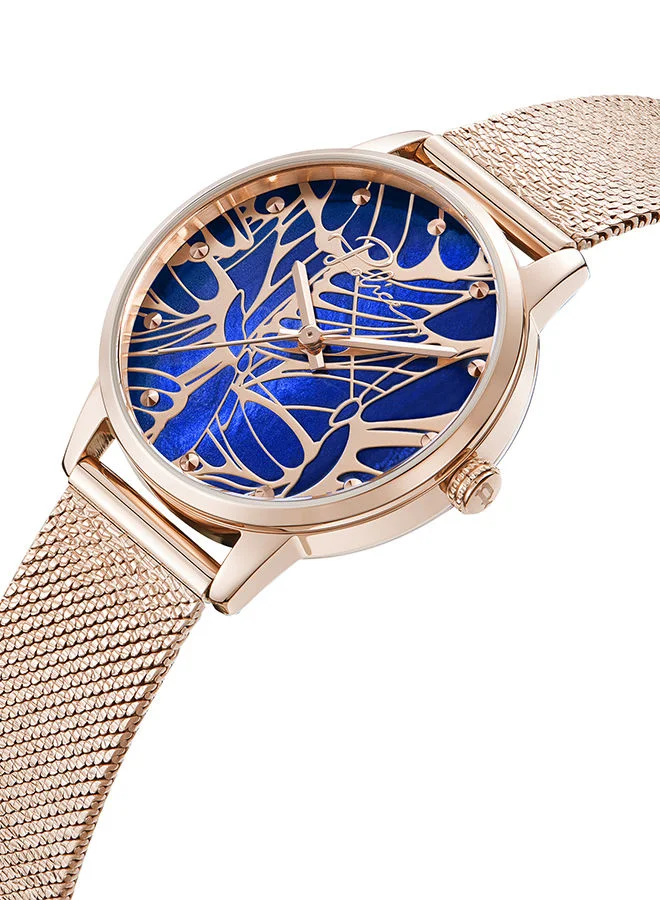 بوليس Womens Camii Stainless Steel Analog Wrist Watch PEWLG2229005 34mm Gold Plated
