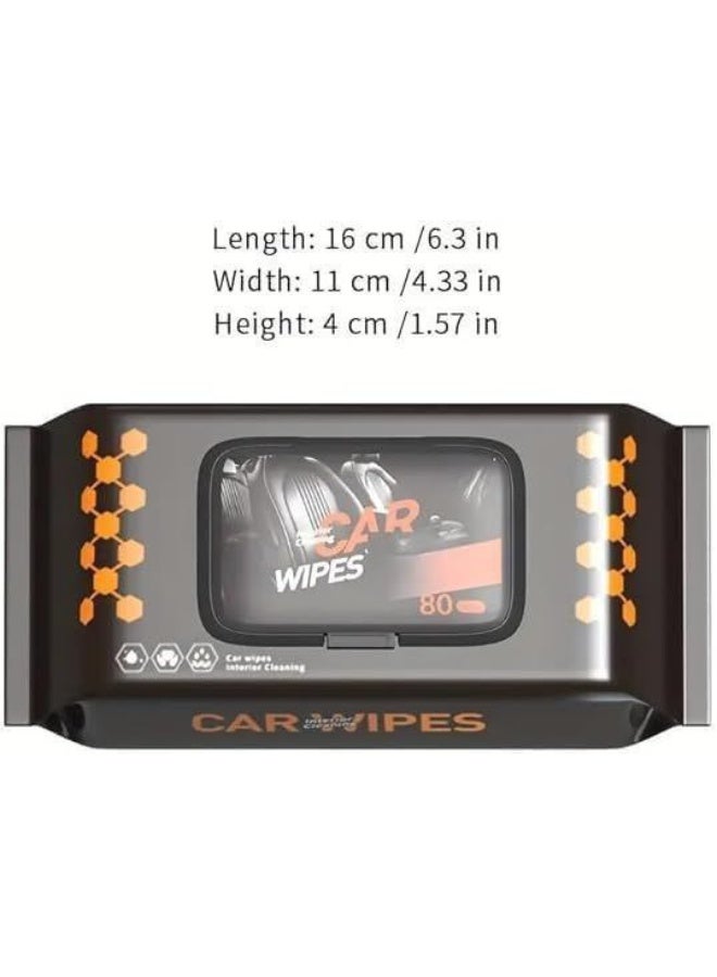 Car Cleaning Wet Wipes – Multi-Purpose Interior & Leather Cleaning Wipes for Car, Bags & Leather Shoes – 2 Packs (80 Wipes Each) - Image 2