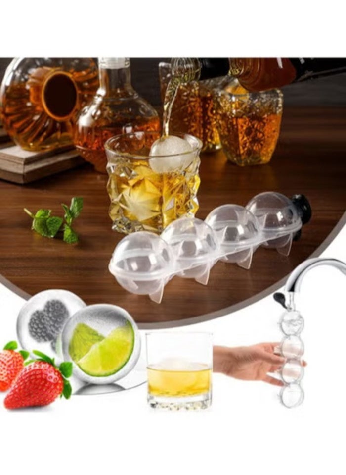 4 Hole Ice Cube Makers Round Ice Hockey Mold  Ball Ice Mould  Party Kitchen Ice Box Ice Cream Maker Tool