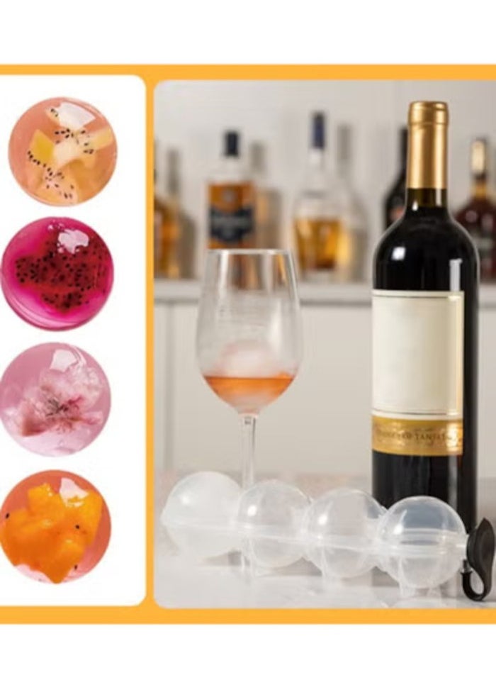 4 Hole Ice Cube Makers Round Ice Hockey Mold  Ball Ice Mould  Party Kitchen Ice Box Ice Cream Maker Tool