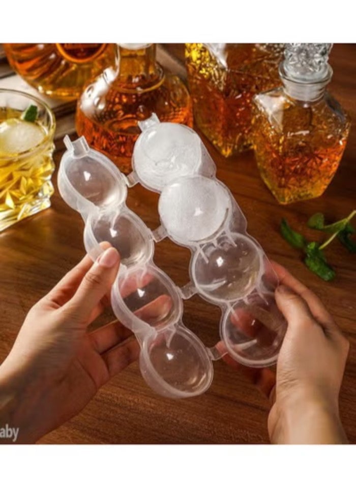 4 Hole Ice Cube Makers Round Ice Hockey Mold  Ball Ice Mould  Party Kitchen Ice Box Ice Cream Maker Tool