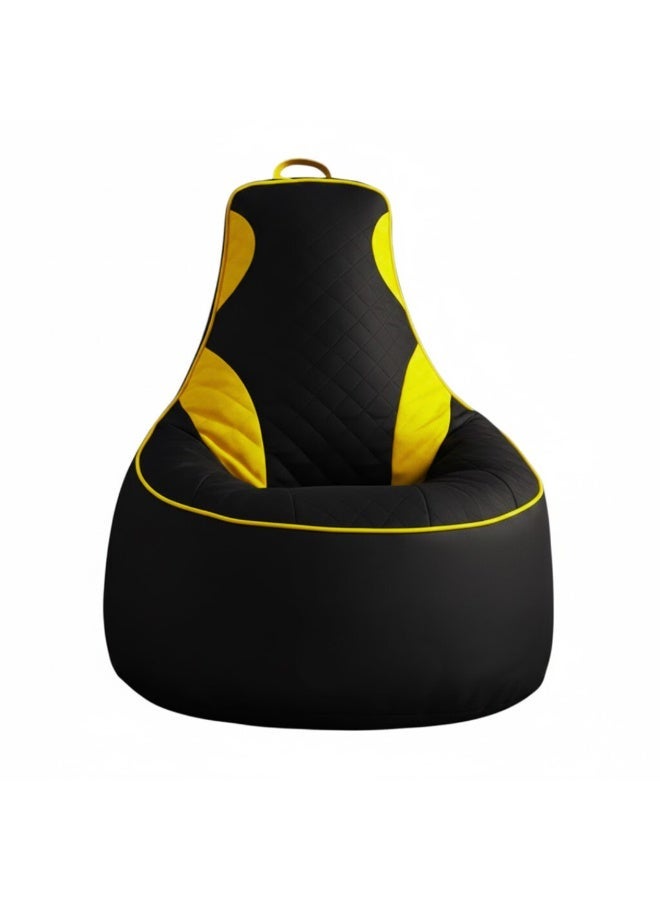Premium Filled Gaming Bean Bag Chair – High-Back Quilted Seat, Side Pockets, Headphone Hanger & Water-Repellent Fabric – Ergonomic Support for Gaming, Lounge & Movie Nights - Image 1