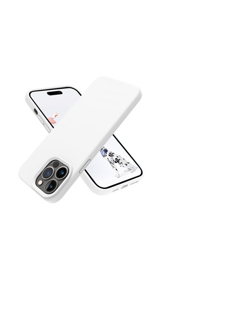 ompatible with iPhone 11 Pro Max (6.5 Inch) Case, Liquid Silicone Case, Full Body Protective Cover, Shockproof, Slim Phone Case, Anti-Scratch Soft Microfiber Lining - White - Image 1