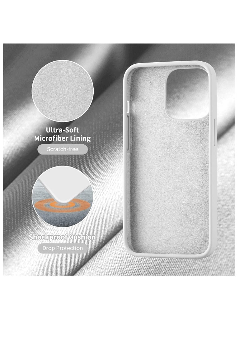 ompatible with iPhone 11 Pro Max (6.5 Inch) Case, Liquid Silicone Case, Full Body Protective Cover, Shockproof, Slim Phone Case, Anti-Scratch Soft Microfiber Lining - White - Image 2