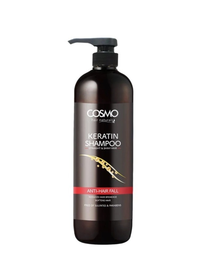 كوزمو شامبو كوزمو بالكيراتين ضد تساقط الشعر 480مل هو تركيبة غنية بالكيراتين تعمل على تقوية الشعر من الداخل، وتقليل تكسره، وتحسين صحة ومرونة خصلات الشعر، بالإضافة إلى توفير ترطيب عميق له. يساعد هذا الشامبو في تغذية وتقوية جذع الشعرة لتقليل التساقط وزيادة كثافة الشعر. - Image 2