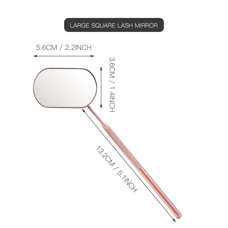 Pretty memory Lash Mirror, 2.2Inches Stainless Steel Makeup Eyelash Mirror, Eyelash Extensions Accessories Supplies, Lash Tech Must Haves (Rose Gold) - Image 2