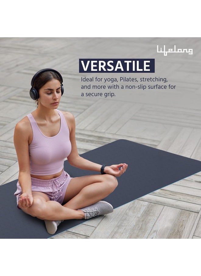 Lifelong Lifelong Dual Color Tpe Material Yoga Mat For Women & Men-6Mm Anti-Slip Workout Exercise Mat For Home Gym-Yoga Mat For Gym Workout & Yoga Exercise(6 Months Warranty,Llym115),Multicolor  - Image 3
