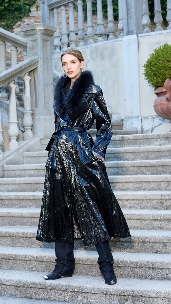 MissWhence Patent Leather Overcoat - Black - Image 5