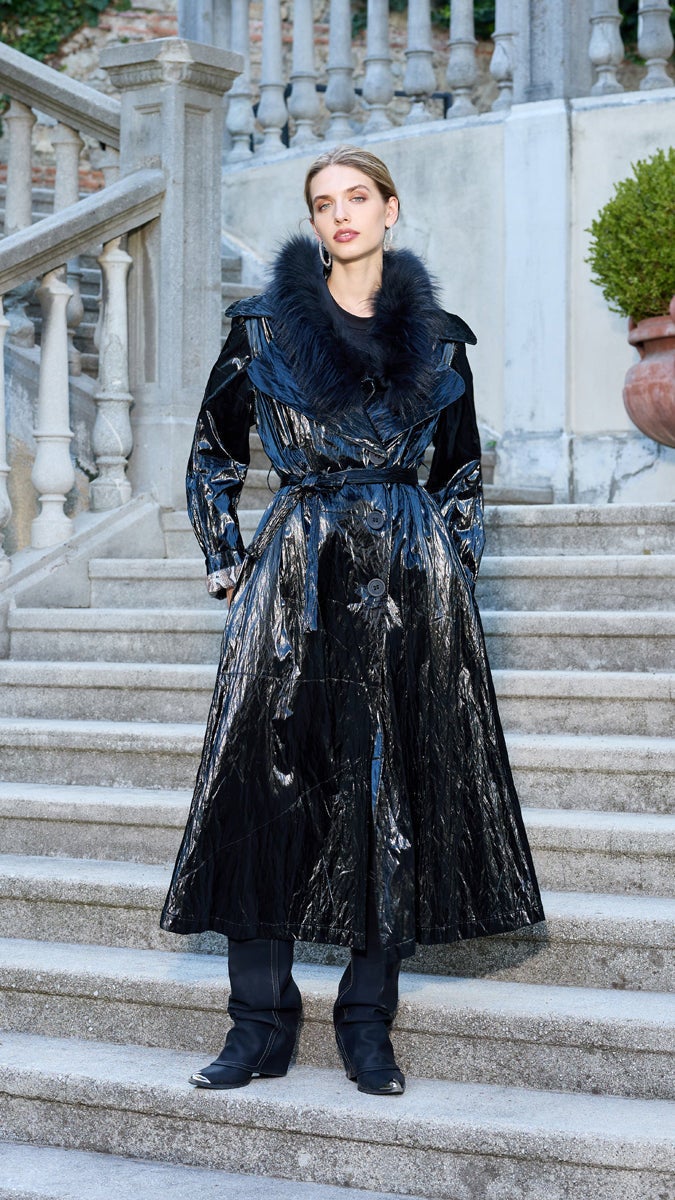 MissWhence Patent Leather Overcoat - Black - Image 4