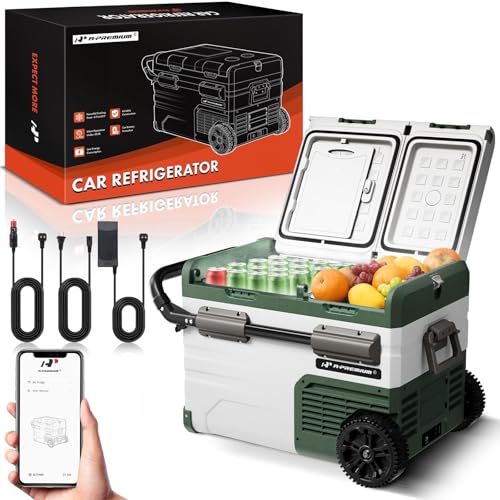 A-Premium 12 Volt Refrigerator 39QT/36.7L Portable Car Fridge Cooler, -4°F~68°F Separated Zone Portable Freezer APP Control with 12/24V DC & 110/240V AC Adapter, for Truck Car Camping RV Roadtrips - Image 1
