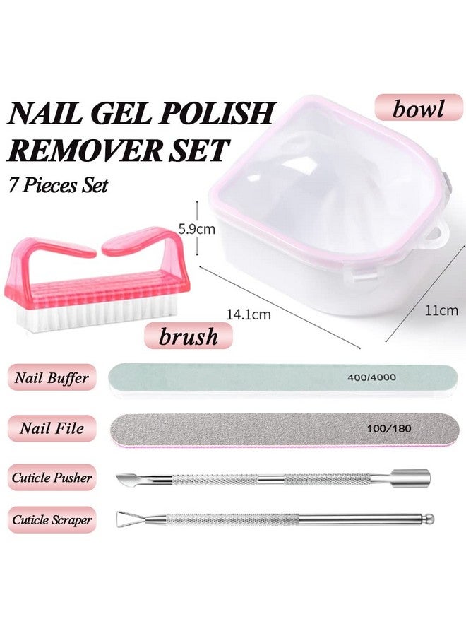HiMo Nail Soaking Bowl Gel Nail Polish Remover Kit Manicure Bowl For Hand Dip Powder Remover Tools Nail Soak Off Bowl For Acrylic Nails Nail Brush Cuticle Pusher Cuticle Peeler 100180 Nail File - Image 3