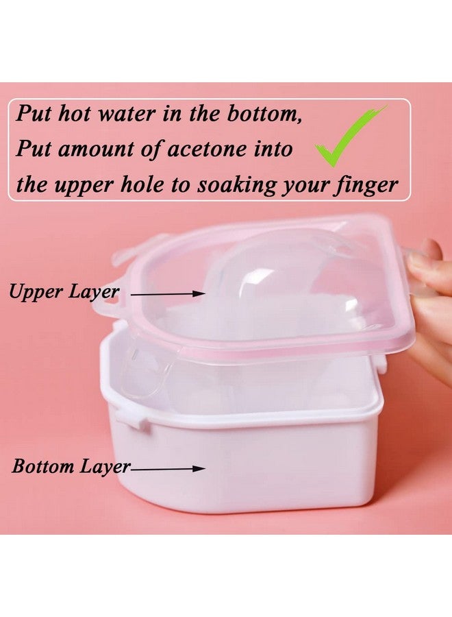 HiMo Nail Soaking Bowl Gel Nail Polish Remover Kit Manicure Bowl For Hand Dip Powder Remover Tools Nail Soak Off Bowl For Acrylic Nails Nail Brush Cuticle Pusher Cuticle Peeler 100180 Nail File - Image 5