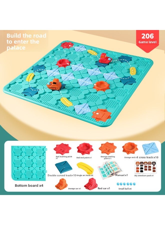 Children's Puzzle Road Building Maze Logical Thinking Reasoning To Create Road Intelligence Assembly Customs Back To Force Table Game-Color:Abs-lulu Maze [bs805-with 2 Cars And 6 Balls-english Box] 1300g - Image 1