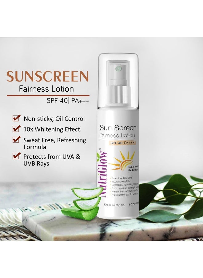 NUTRIGLOW NutriGlow Sunscreen Fairness Liquorice UV Lotion - SPF 40 PA+++ (120 ml)  - Image 3