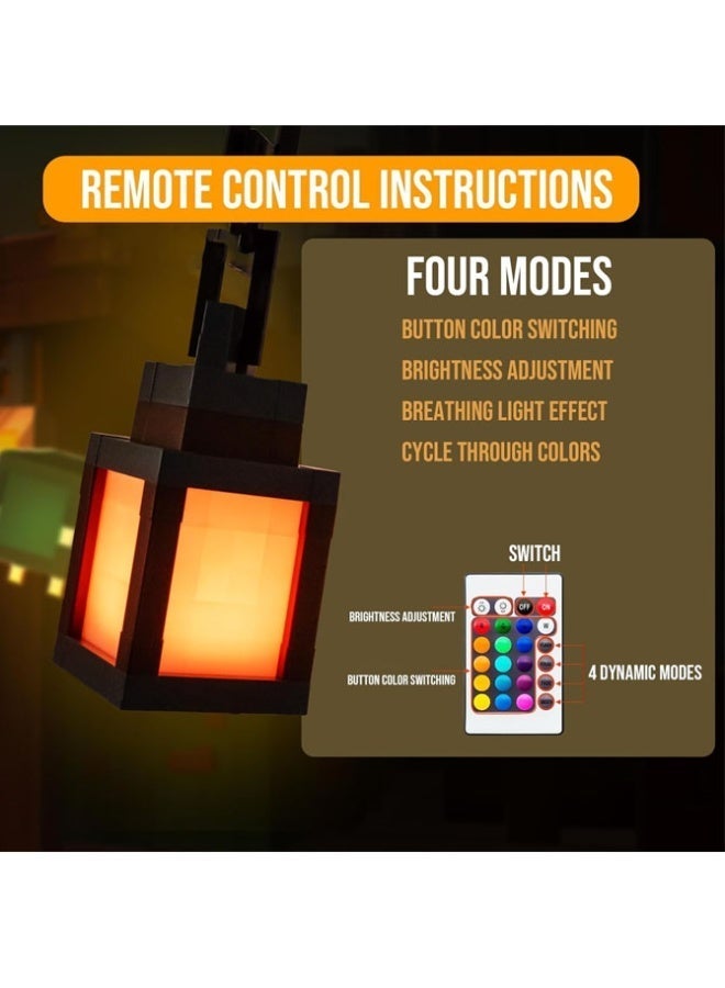 Minecraft Lantern Night Light Rechargeable Game LED Lamp Perimeter for Kids Bedroom Gaming Kids Room Wall Decor - Image 3