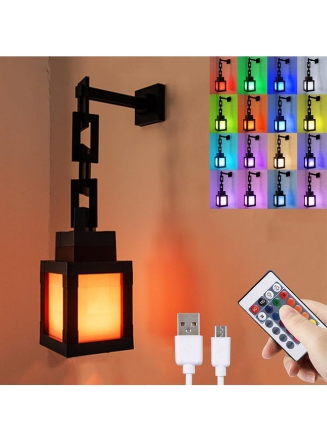 Minecraft Lantern Night Light Rechargeable Game LED Lamp Perimeter for Kids Bedroom Gaming Kids Room Wall Decor - Image 1