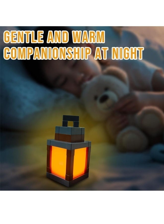 مصباح ليلي فانوس ماينكرافت قابل لإعادة الشحن، مصباح LED لتغيير 16 لونًا للألعاب مع جهاز تحكم عن بُعد لغرفة نوم الأطفال وديكور الجدران - Image 3