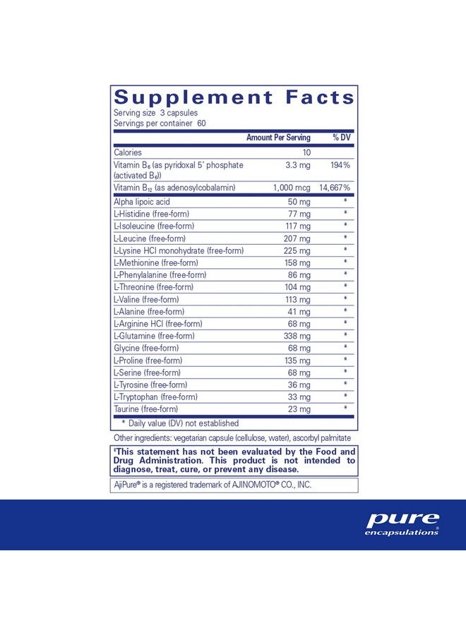 Pure Encapsulations Amino-NR | Natural Ratio Amino Acid Complex Support for Immune Function and Athletic Activity* | 180 Capsules - Image 2