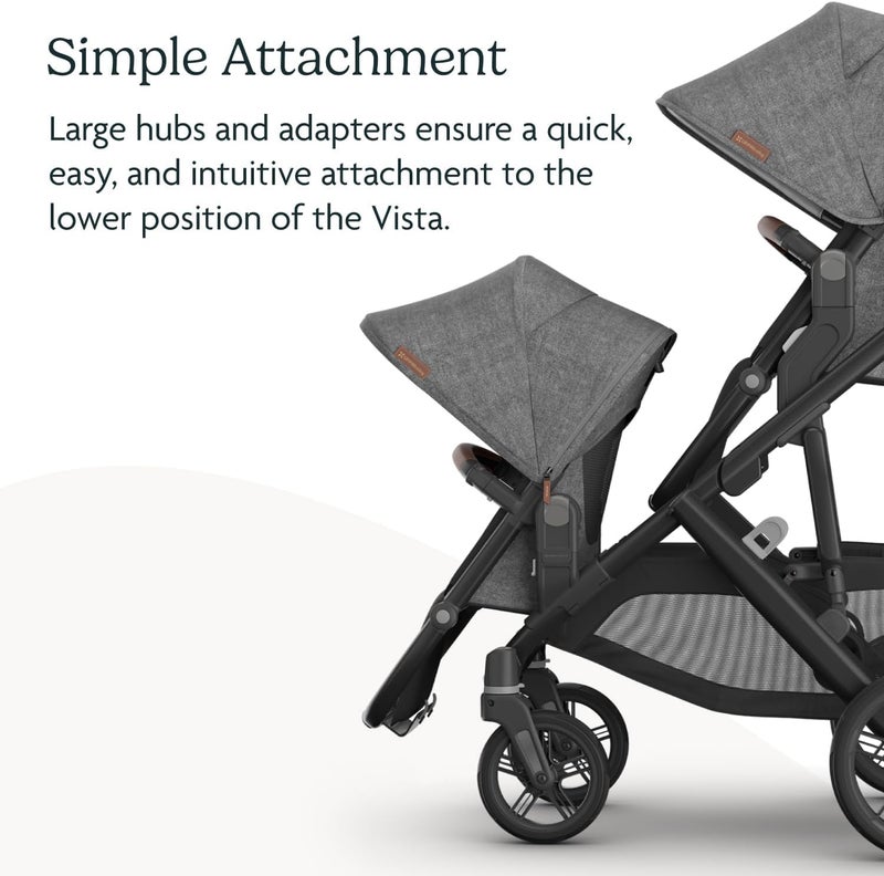 UPPAbaby مقعد UPPAbaby RumbleSeat V3 بلون ليم أوت ميلانج - متوافق مع Vista V3 - إطار كربوني مع لمسات جلدية بلون الكستناء - Image 4