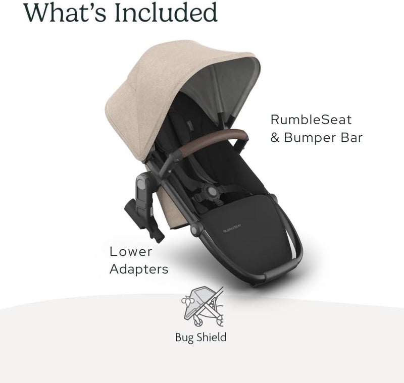 UPPAbaby مقعد UPPAbaby RumbleSeat V3 بلون ليم أوت ميلانج - متوافق مع Vista V3 - إطار كربوني مع لمسات جلدية بلون الكستناء - Image 2
